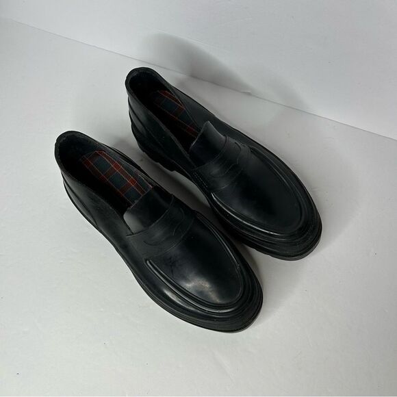 Vintage Eddie Bauer Black Chunky Platform Loafers Slip-On Shoes 7 Rubber - Picture 5 of 9